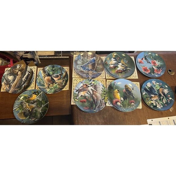 Vintage Knowles China Encyclopedia Britannica Birds of Your Garden Plate set - Picture 2 of 13